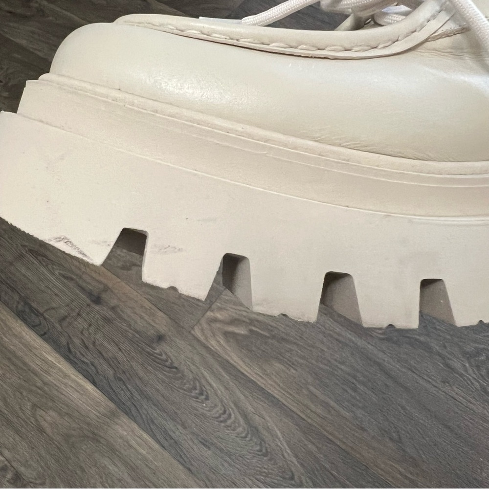 ALOHAS Leather Tycoon Loafers Platform Ivory Cream Size 41 Size 10 Size 10.5 - Picture 13 of 16